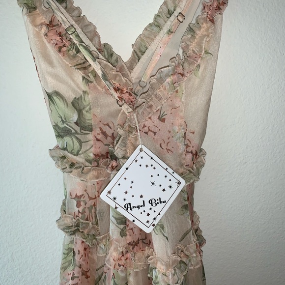 Angel Biba Floral Nude Mini Dress - Picture 3 of 4